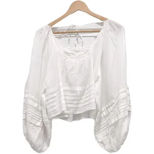 Anthropologie Shirt Women SIZE XXS White Romantic Babydoll Embroidered Victorian thumbnail 4