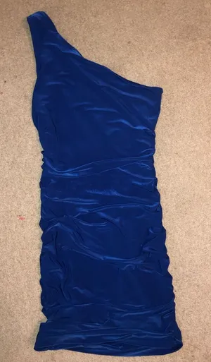 blue one shoulder dress Charlotte russe thumbnail 1