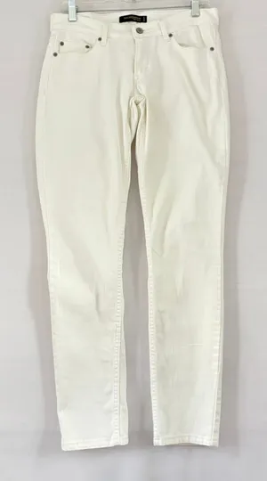 Levis 524 Too Superlow Skinny Jeans White‎ Denim Low Rise Womens 16x31 thumbnail 1