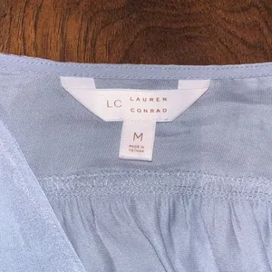 Women’s Lauren Conrad Blue Flared Sleeve Button Down Blouse business casual thumbnail 5