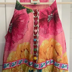 Farm‎ Rio Tiered Cotton Tank Midi In Mixed Garden Floral Dress thumbnail 4