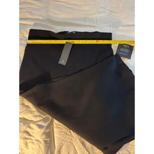 Lulus Black Ribbed Knit Midi Skirt Side Slit Bodycon High Waisted Large NWT thumbnail 8