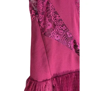 Free People Burgundy Lace Mini Dress Women’s Size 0 Sleeveless Boho thumbnail 4