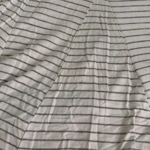 Daytrip Gray and white striped flowy short-sleeve thumbnail 3