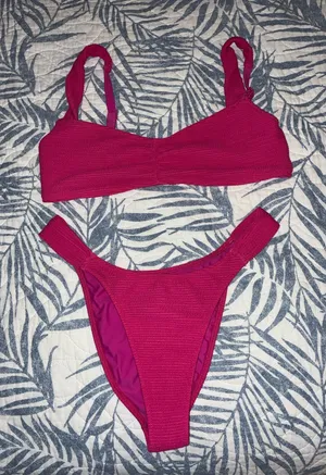 PacSun Swim Scrunch Bikini Set Pink thumbnail 1