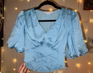 Urban Revivo V Neck Puff Sleeve Top thumbnail 4