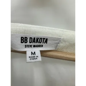 BB Dakota Steve Madden Womens Off White‎ Mini Dress Size M V-Neck Puff Sleeve thumbnail 6