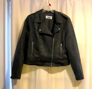 NWT Steve Madden BB Dakota Faux Suede Moto Jacket, XL thumbnail 1