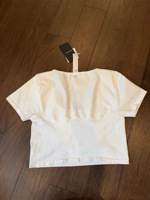 Fabletics Women's Scoop Neck Crop Top - White Size XL - NWT - C71-006 thumbnail 5