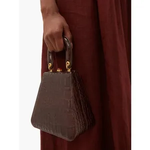 💕STAUD💕 Kenny Bag Brown Crocodile Embossed thumbnail 8