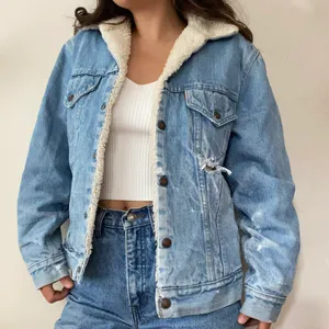Levi's Vintage Destroyed Sherpa Denim Jacket in Medium Wash thumbnail 1