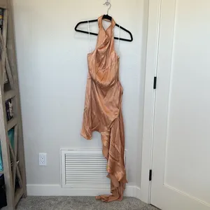 Elliatt E8062201‎ Lambent Asymmetric Halter Dress Sz M Camel Beige thumbnail 5
