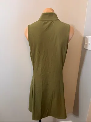 Olive Green Large Women’s Athletic Dress Athleisure Quarter Zip Tennis Errands thumbnail 3