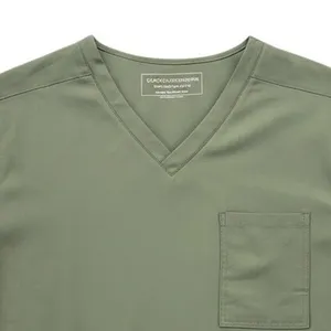 Scrubology Womans Scrub Top Size 2XL Olive Green Nurse Doctor‎ Medical Uniform thumbnail 4