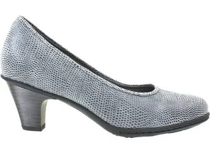 Earth Bijou Grey Printed Leather Suede Dressy Slip On Pumps Sz 9 thumbnail 1