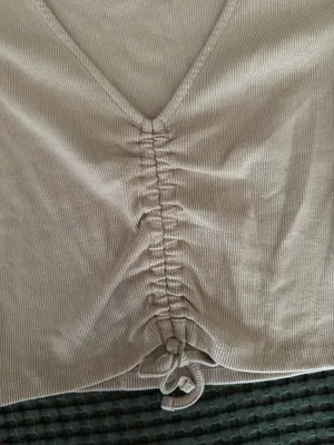 Zara Beige Crop Top T-Shirt thumbnail 5
