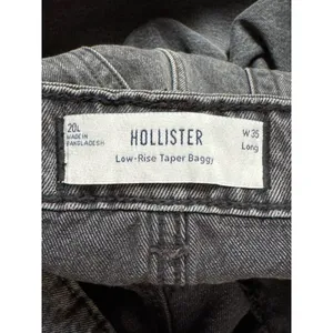 Hollister Low Rise Taper Baggy 20L W35L‎ Black Stonewashed Jeans Pants thumbnail 7