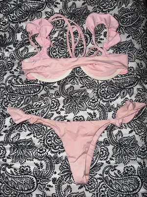 Frankie’s Bikinis Pink Tie Up Bikini thumbnail 3
