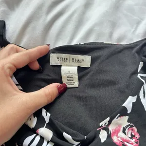 White House Black Market Womens Small Tie Dress Floral Long‎ Sleeve Black Pink thumbnail 3
