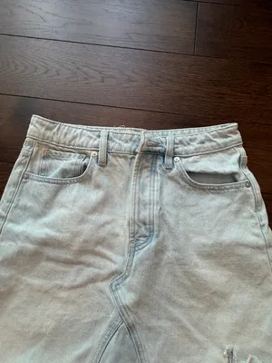 We The Free Free People Going Rogue Frayed Denim Skirt Size 26 - C33-006 thumbnail 5