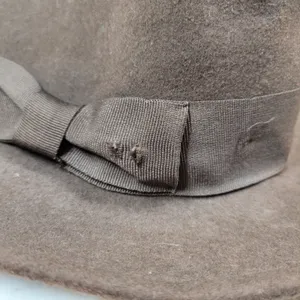 Indiana Jones Brand Wool Hat Mens Small Brown Stylish Bow Ribbon Band 12" Fedora thumbnail 5