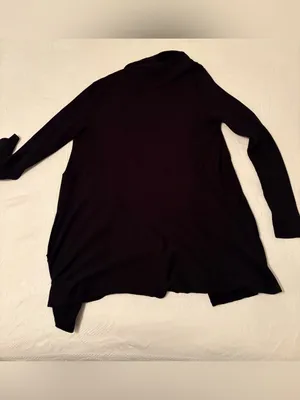 White House Black Market Black Draped Cardigan thumbnail 3