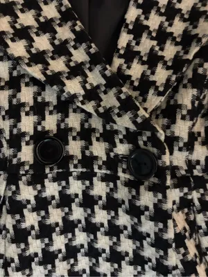 Forever 21 Black & White Houndstooth Peacoat thumbnail 3