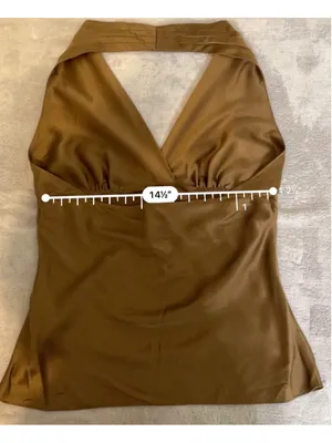 Silk Express Brown Halter Tank Top M thumbnail 8