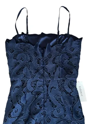Bardot Women’s Lina Navy Lace Column Shift Square Neck Midi Dress Size 2 NWT thumbnail 9