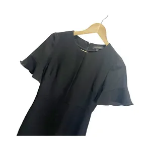 Banana Republic Black Flutter‎ Sleeve Fit & Flare Short Sleeved Dress 0 Career thumbnail 3