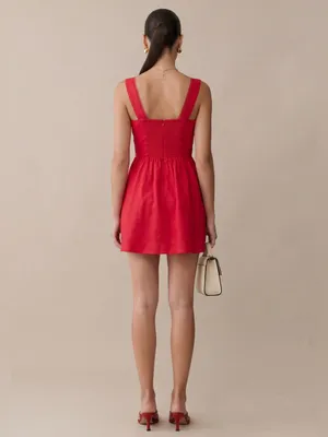 NWT Few Moda Irene Lace Corset Mini Dress size 8 Red o.p.t. Tibi thumbnail 4