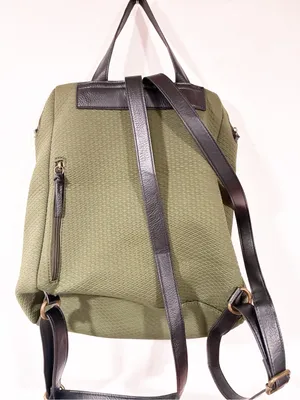Elliott Lucca by Sak NEW Olvera Neoprene 13" Laptop Backpack Utility Bag Green thumbnail 6