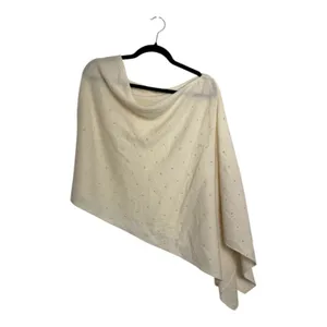 In Cashmere Merino Wool Cashmere Cream Pearl Poncho Shawl Topper One Size thumbnail 3