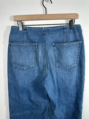 Veronica‎ Beard Crosbie Crop Wide Leg High Rise Jeans 29 Button Fly thumbnail 5