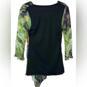 Alberto Makali Y2K Whimsigoth Sheer Moody‎ Witchy Sequin Asymmetric Top Medium thumbnail 5