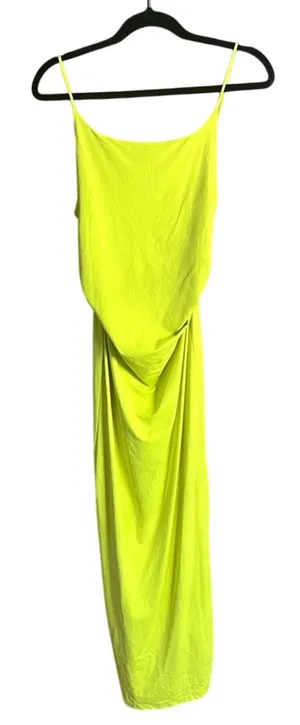 Zara Lime Green Dress With‎ Gathered Waist Size Medium thumbnail 1