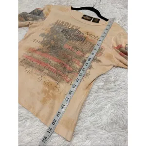Harley Davidson Vintage Flag Cotton Top in Beige Medium thumbnail 4