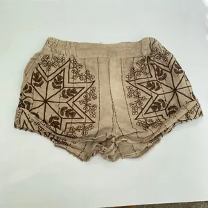 Free People XS Tan Brown Embroidered Boho Cotton Shorts Festival thumbnail 2