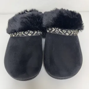 Isotoner Women’s Memory Foam Slippers Black Faux Fur Size S 6.5–7 NIB NEW In Box thumbnail 8