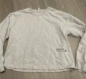 Fabletics Light Gray Long Sleeve Crew Pullover thumbnail 1