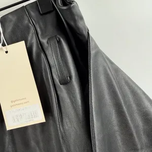 Choosy Skirt SZ Extra Large NWT Black Faux Leather Wrap Midi Bow Tie Waist Vegan thumbnail 8