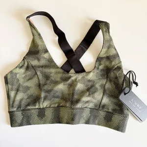 NWT L'URV Womens Fern Camo Take Charge Crop Compression Sporty Sports Bra Size S thumbnail 3