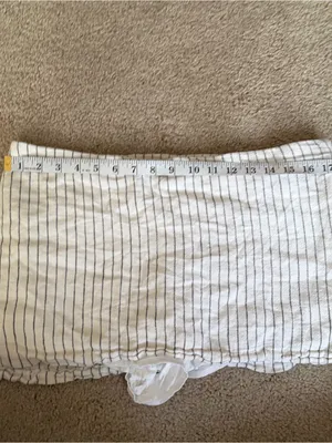 Abercrombie And Fitch White Black Stripped Linen Blend Mini Skort Skirt Large 32 thumbnail 9