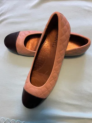 Vaneli Quilted tan or cream Ballet Flats with Black Cap Toe thumbnail 7