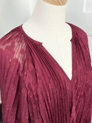 Anthropologie Toulon Pleated Dress Plum Size S NWT thumbnail 6