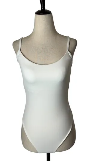 Good American Bodysuit Womens Small White Scoop‎ Neck Adjustable Straps Layering thumbnail 1