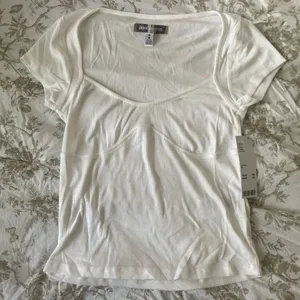 Urban Outfitters White Corset Tee thumbnail 1