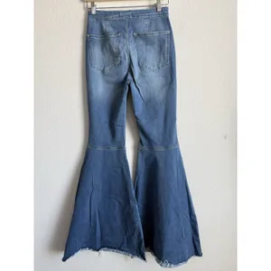 WE THE FREE Women's Just Float On Flare Jeans 27 High Rise Raw Hem Boho Festival thumbnail 11