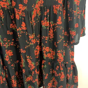 Zara Size M Dress Black Floral Print Babydoll Flowy 3/4 Sleeve Whimsygoth Grunge thumbnail 5