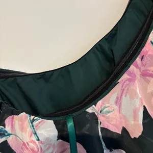 Eliza J Floral One Shoulder Ruffle Chiffon Dress green pink size‎ 2 thumbnail 8